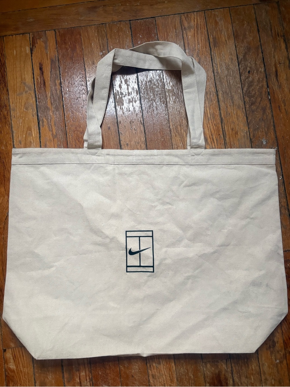 Nike Beige Canvas Tote with Black Logo